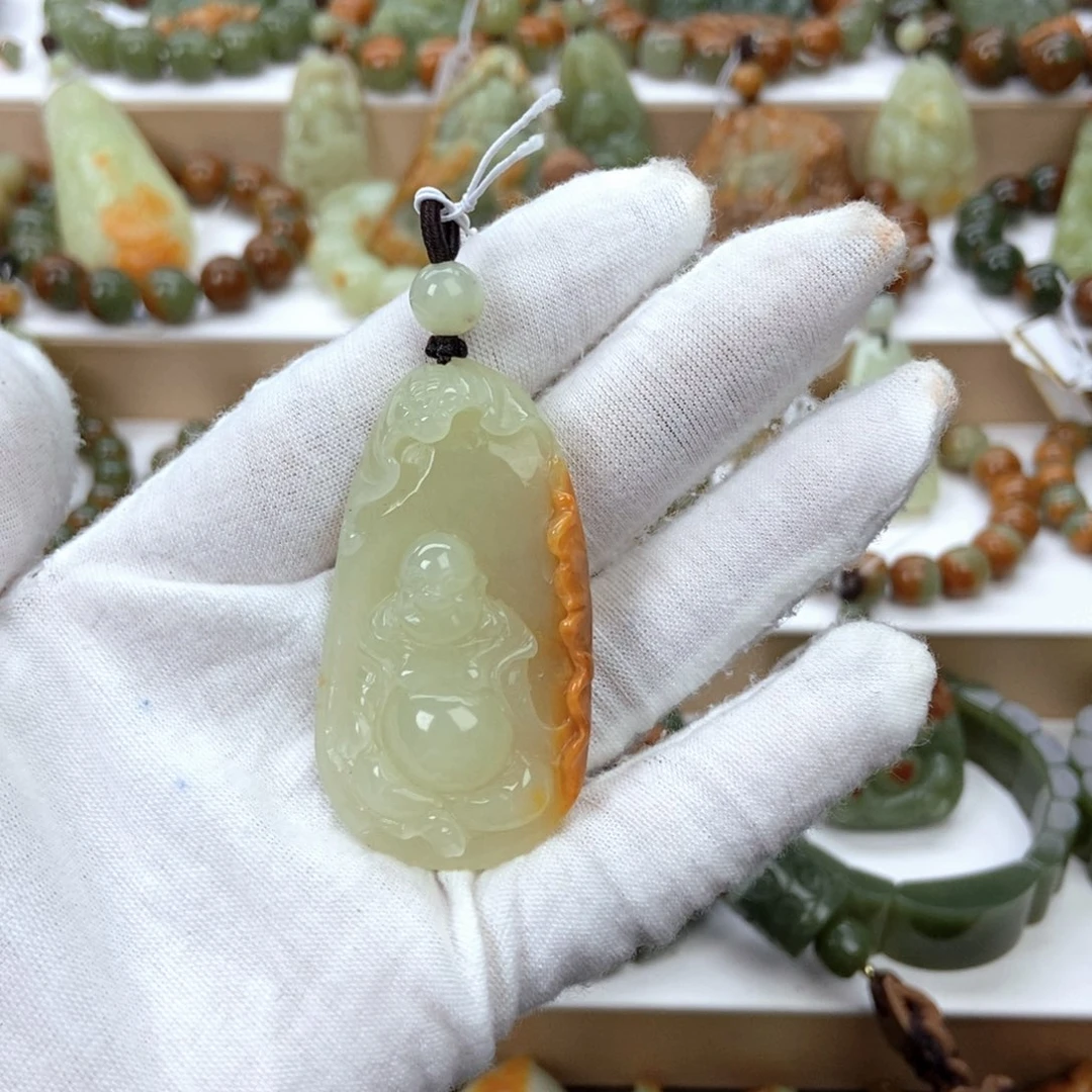 岫岩河磨玉（透闪石质玉）挂件未镶嵌薄***～