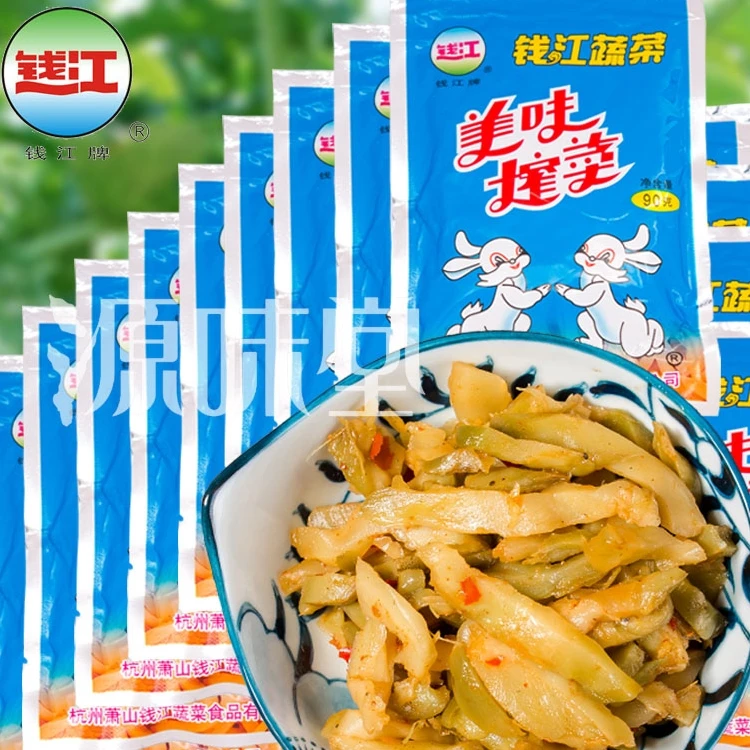 钱江牌经典90g小白兔美味榨菜丝佐粥配稀饭榨菜肉丝面汤做菜