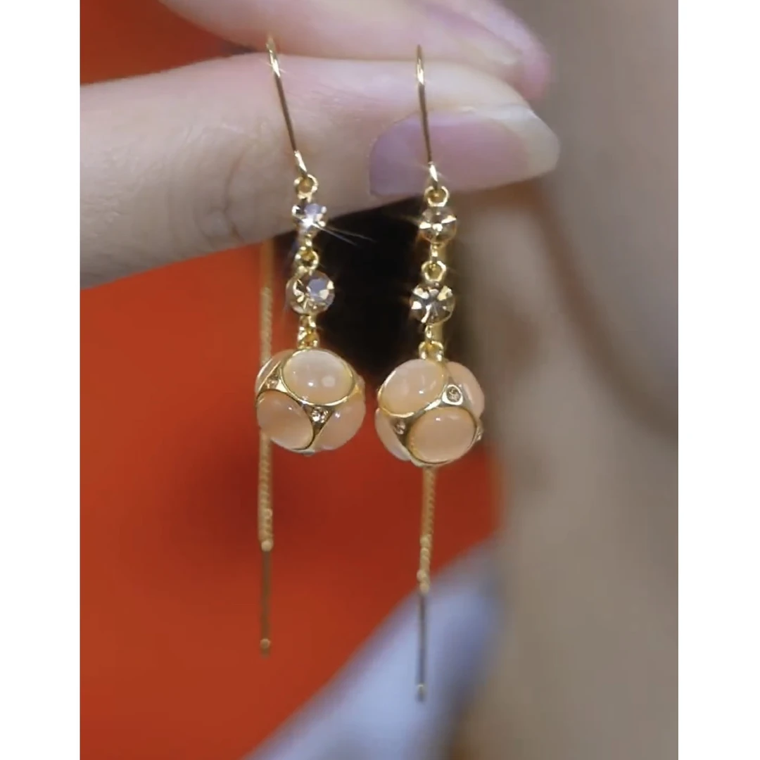 铜合金耳饰 新款轻奢【有求必应】简约气质百搭耳线 0242