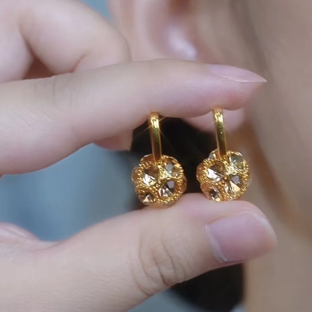 铜合金耳饰 新款小众轻奢【幸运球】时尚百搭气质耳扣060