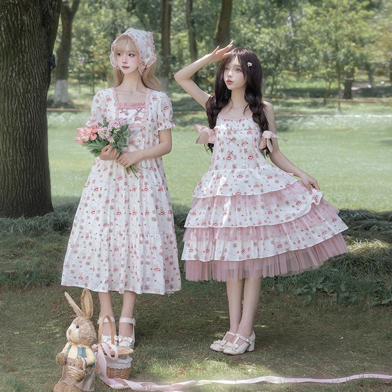 【珍妮的梦】withpuji原创连衣裙 cla田园印花op/jsk超大摆夏lolita