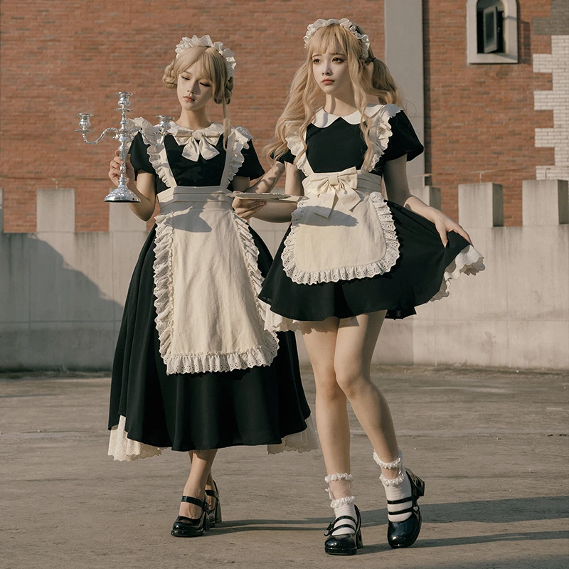 【kisskiss】withpuji原创设计古早风倒褶花边op送蝴蝶结lo裙复古