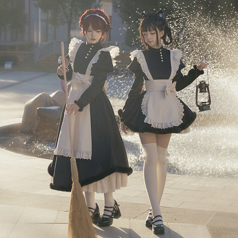 【kisskiss·冬限长】withpuji原创设计女仆双子op秋冬加厚lolita裙