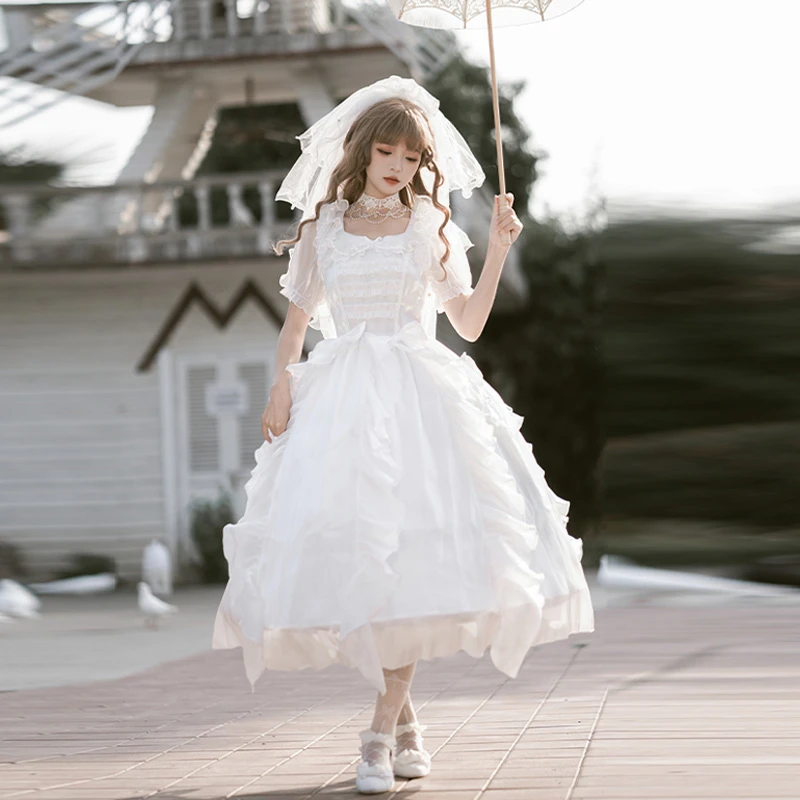 【浮光颂 op】withpuji原创设计 cla优雅短袖大摆lo裙梦幻仙气日常