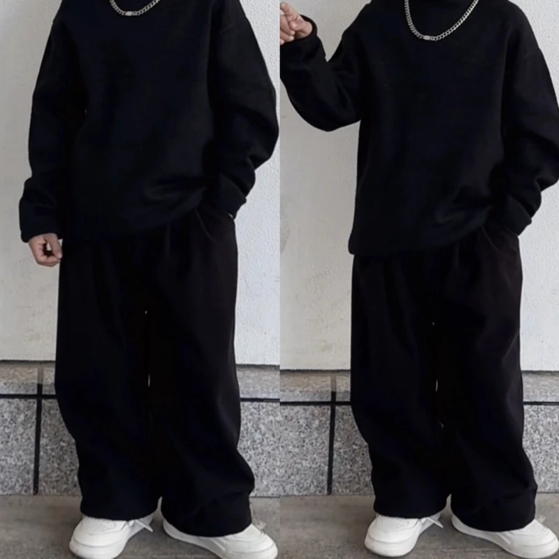 三乐乐家儿童冬款【慵懒时光】无性别穿搭男女童韩版阔型长裤