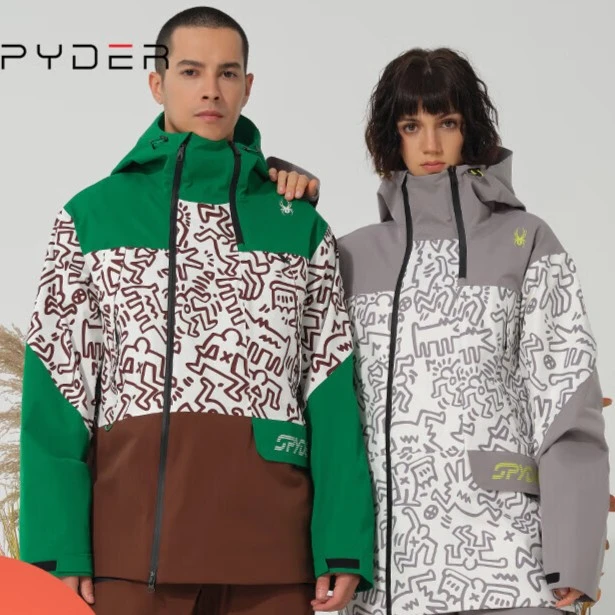 SPYDER新品中性SKI LIFE KH联名款连帽防水时尚滑雪服装23XF109U