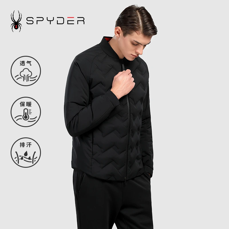 SPYDER 蜘蛛雪服秋冬男子356STYLE水波纹梭织羽绒外套 21CF205M