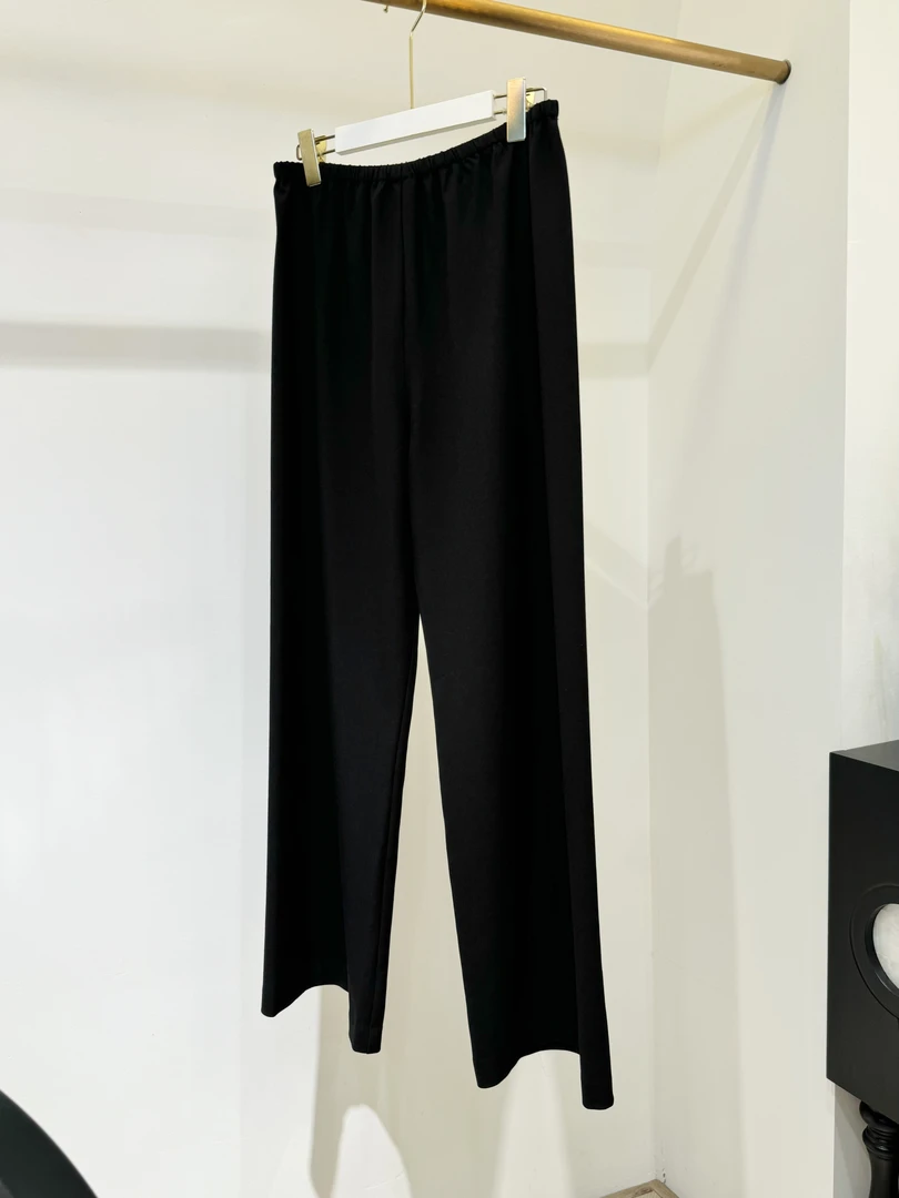 【深圳霞姐】秋冬上新定制大码女装纯黑色休闲阔腿裤