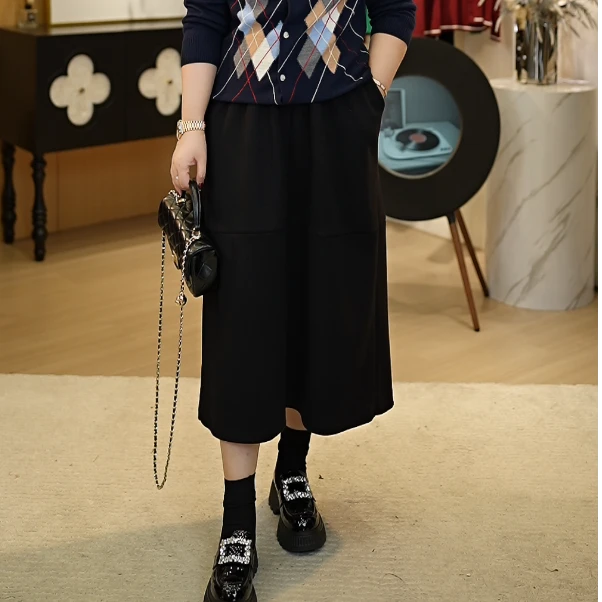 【深圳霞姐】秋冬季新品上新大码女装毛呢花苞半身裙