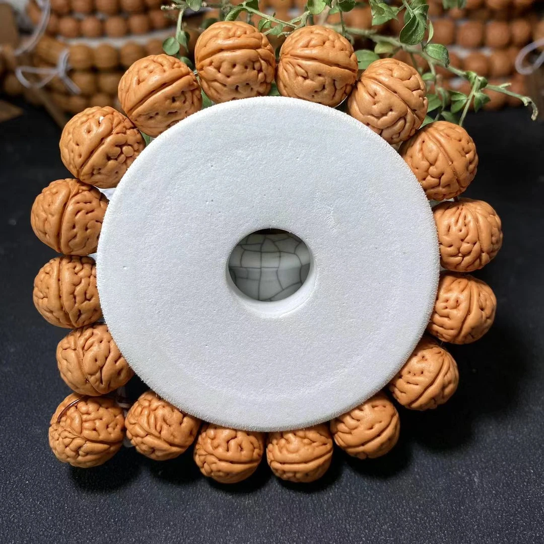 《雷胖子肌肉》14-15mm 东北野生桃核手串 桃核手串 野生桃核 桃核