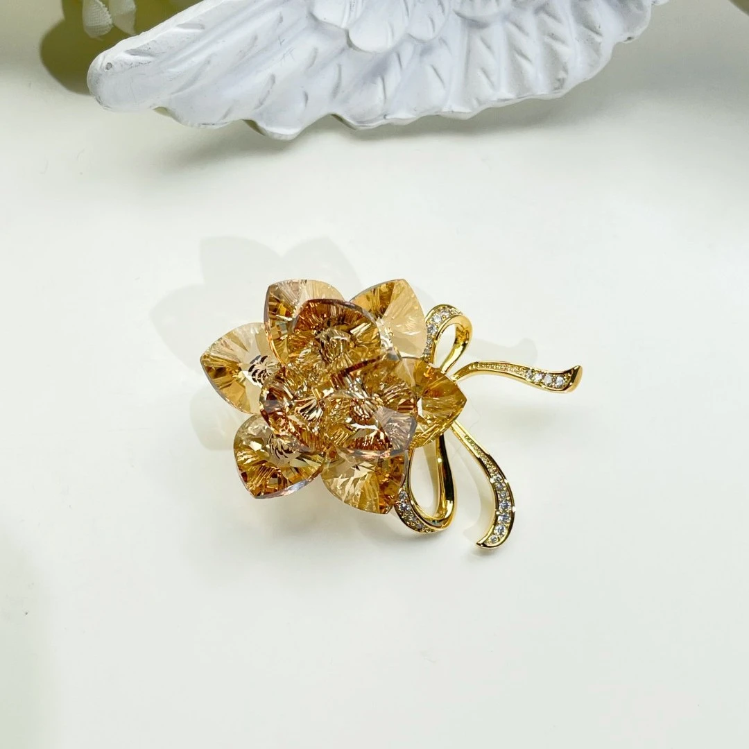 GD531【施华洛】香槟小花胸针