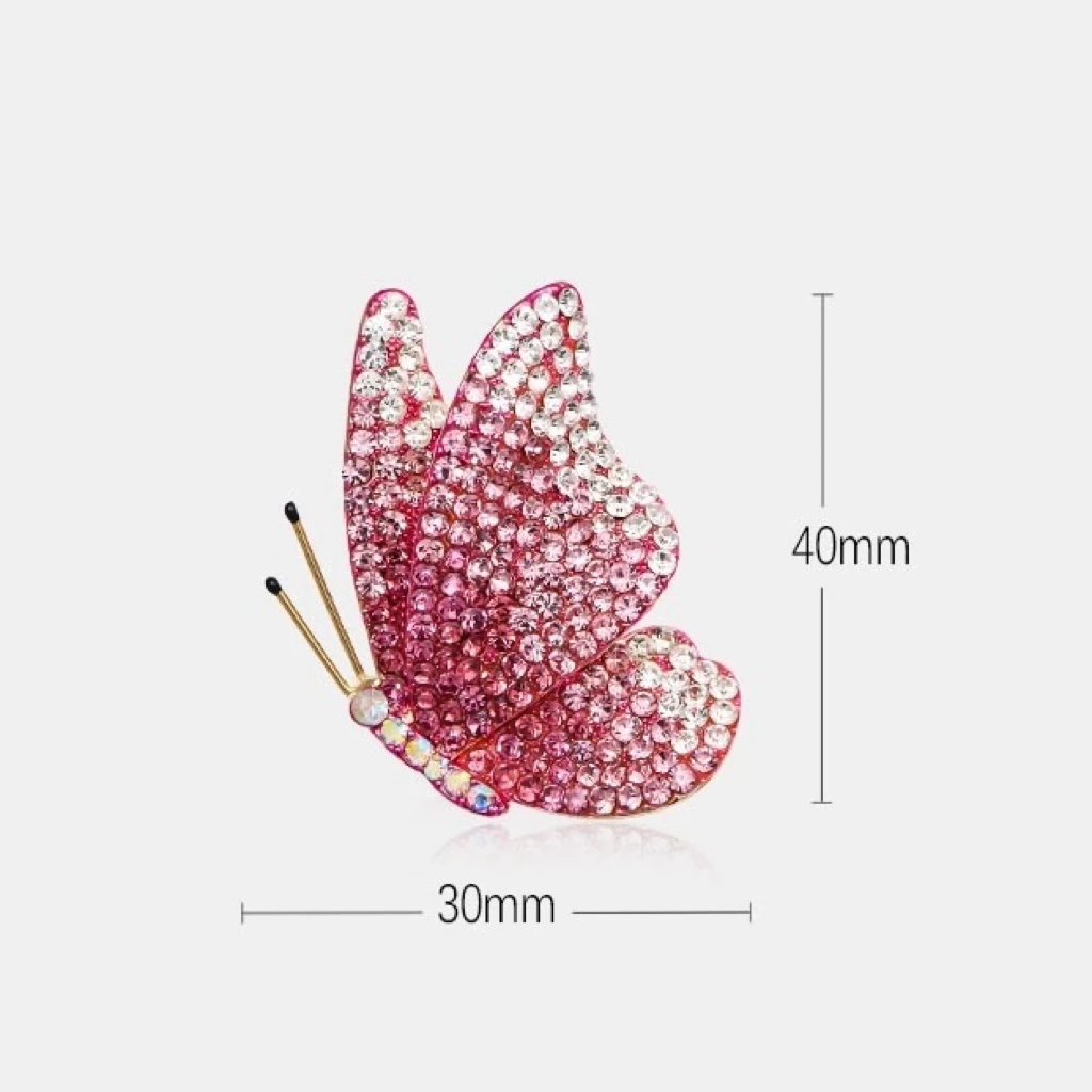 铜合金胸针 时尚气质百搭粉色蝴蝶胸针3672