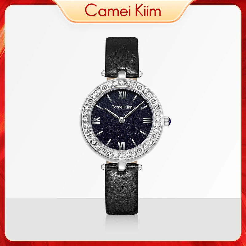 【小ck】官方正品女士手表璀璨星空满镶砖轻奢时尚女表钢皮款Ck0926