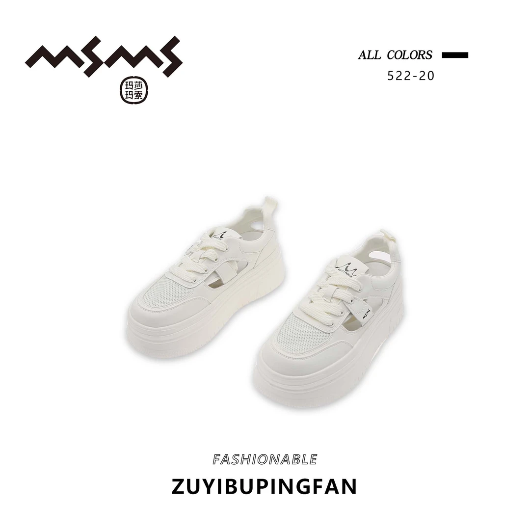 【玛索玛索】522-20新款夏季女鞋运动时尚百搭时尚潮流低帮网面镂空