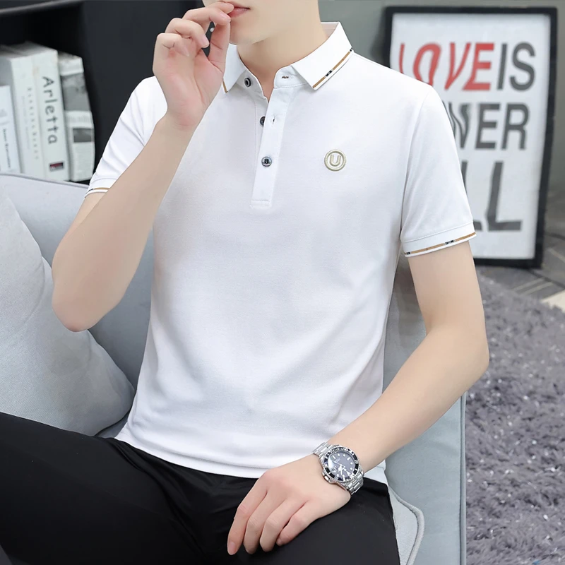 高端男士polo短袖潮流运动百搭时尚青年凉感透气体恤衫休闲上衣服