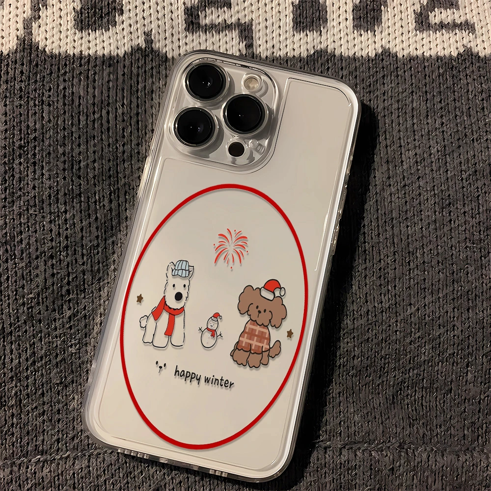 快乐过冬苹果小米oppo三星vivo华为一加透明iPhone15手机壳