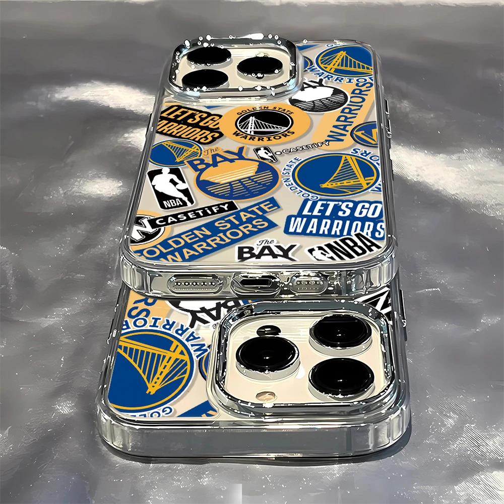 勇士队标苹果14手机壳适用iphone13promax/11/12/xsmax全包透明