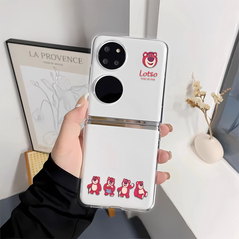草莓熊适用华为P50PocketS折叠硬OPPON2N3三星ZFlip手机壳ZFold23