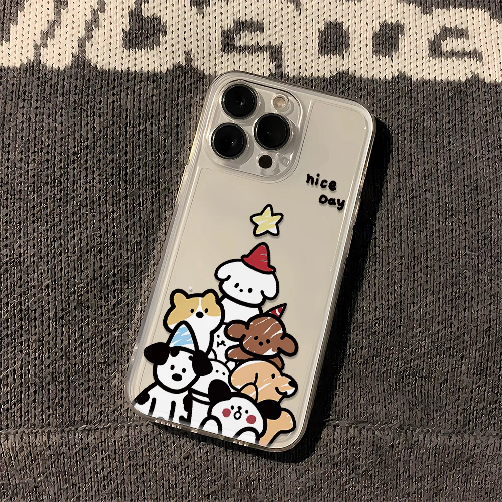 圣诞狗苹果小米oppo三星vivo华为一加透明壳iPhone15手机壳