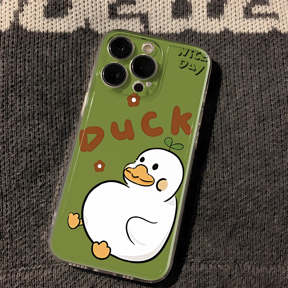躺躺鸭苹果小米oppo三星vivo华为一加透明壳iPhone15手机壳