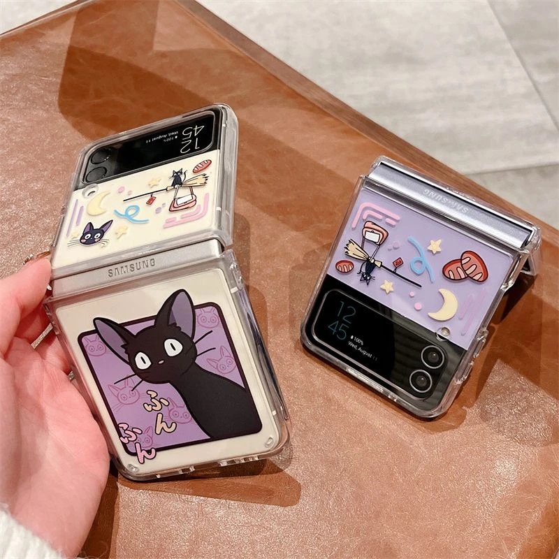 三星zflip4手机壳折叠zflip3华为折叠手机壳p50pocket卡通透明壳