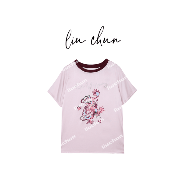liuchun/刘纯 《CHUN》爱心印染龙桑蚕丝T恤