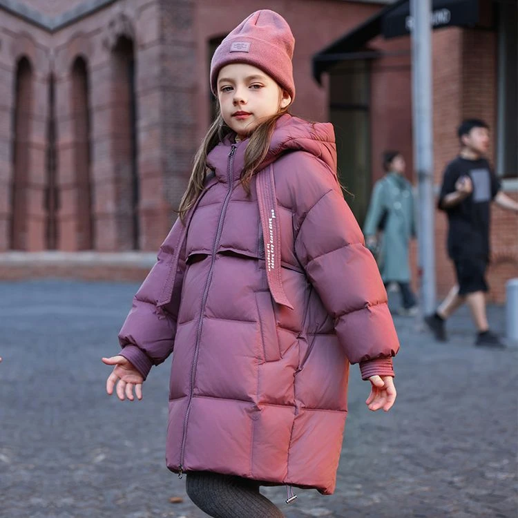 2025新款儿童羽绒服女童中长款韩版冬季中大童加厚宽松女孩外套潮