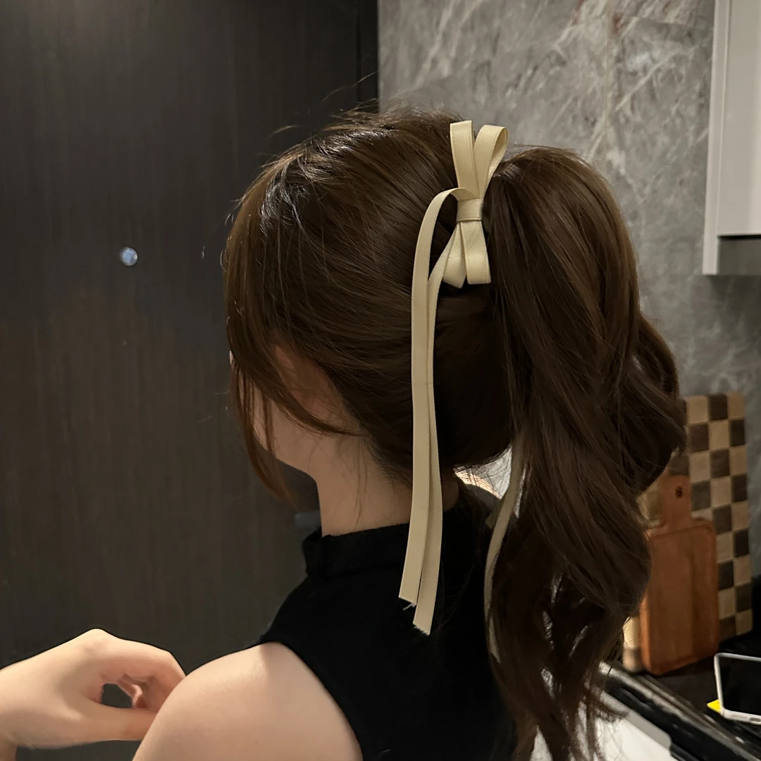 温柔甜美气质法式芭蕾风飘带蝴蝶结超仙网红仙女头饰抓夹蝴蝶夹子