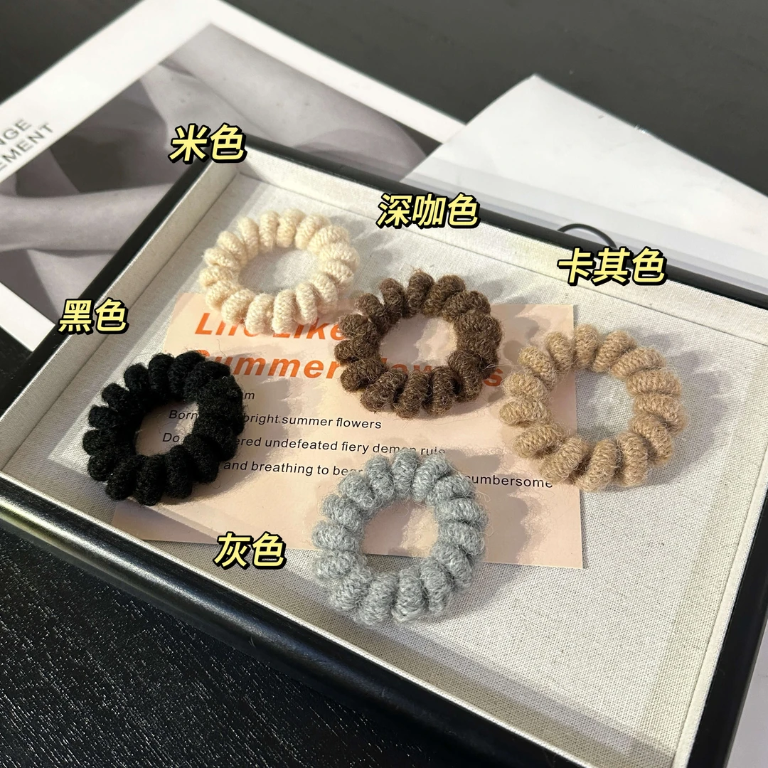 毛线电话线发圈轻奢成人网红爆款时尚编发头绳低丸子头扎头发神器