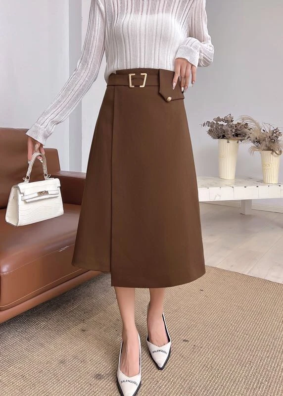 秋冬新款洋气时尚百搭大码A字裙高腰显瘦垂感不规则西装半身裙女