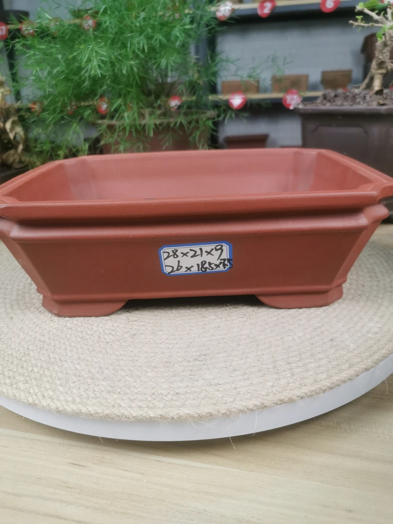 宜兴市紫砂花盆 双线大马槽   一红