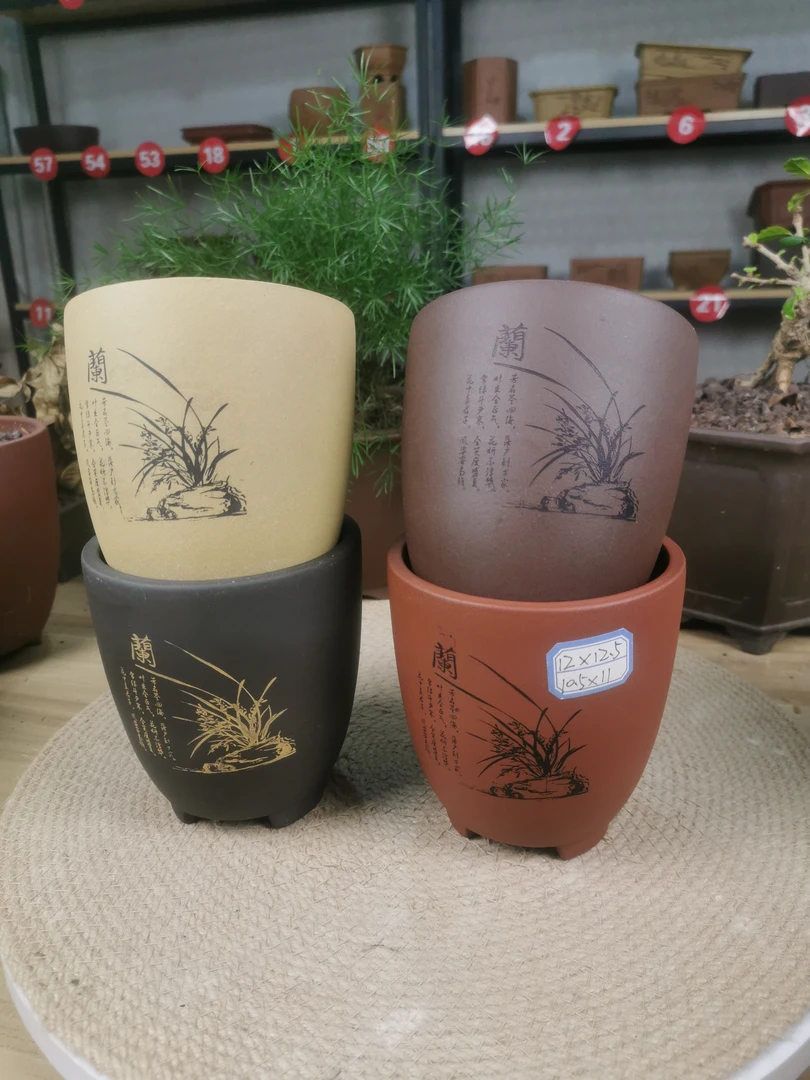 宜兴丁蜀镇紫砂花盆紫泥黄段泥红泥黑金刚泥