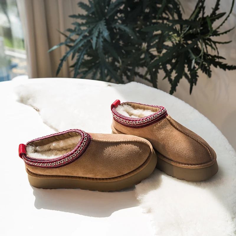 2023冬季同款经典薄底时尚保暖塔次民族风雪地靴半拖