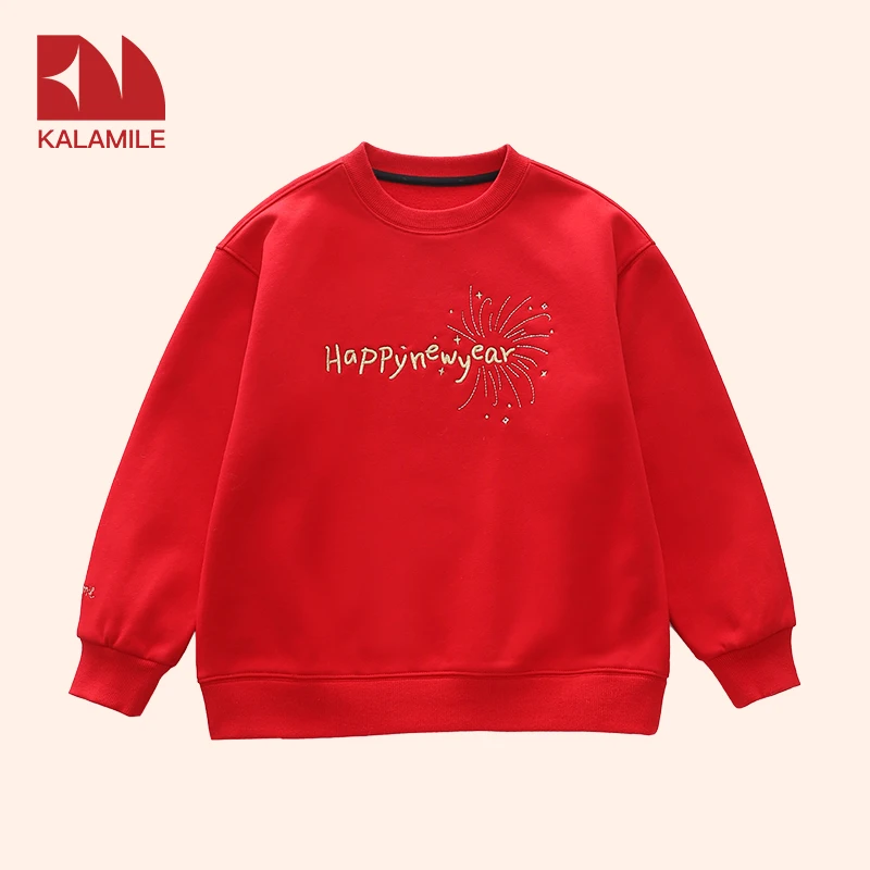 KALAMILE【Fireworks】儿童冬季百搭时尚新年款加绒烟花卫衣1318B