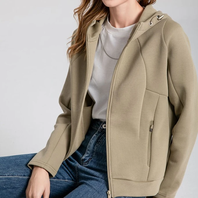 诗妮歌小蛮腰"高级感拉满"女士超飒美体线休闲连帽开衫