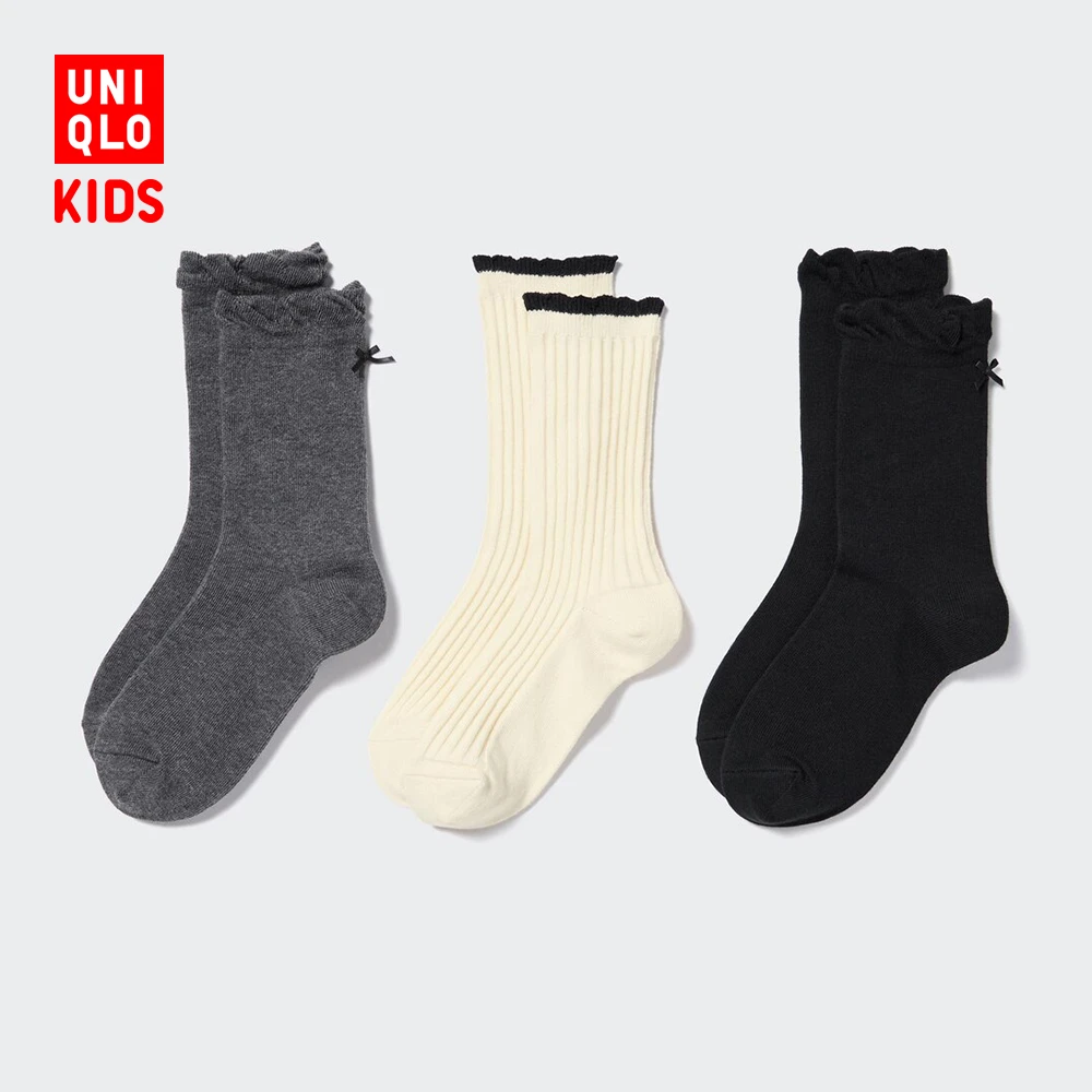 优衣库 女童 袜子(3双装学生袜秋季) 459436 UNIQLO
