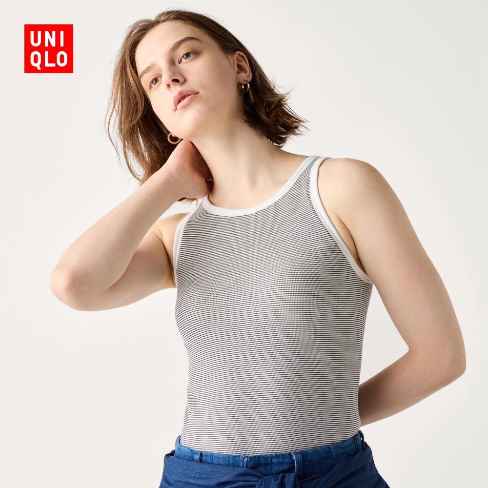 优衣库女装HEATTECH罗纹Bra背心/带胸垫内衣473314