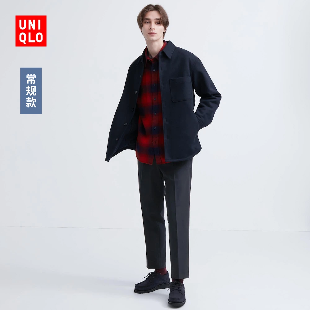 优衣库男装弹力九分裤/聪明裤商务通勤休闲长裤仿毛料款467642