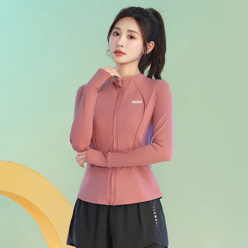 专业户外骑行服女款秋冬季健身房运动外套瑜伽服开衫拉链速干上衣