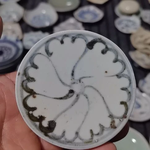 瓷片景德镇青花瓷片杯垫摆件