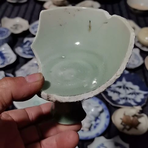 瓷片青花影青瓷片杯垫