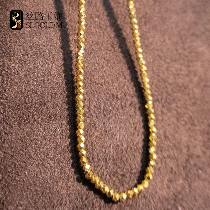 丝路玉海2025新款足金999蹦迪珠项链时尚气质大气百搭款多退少补