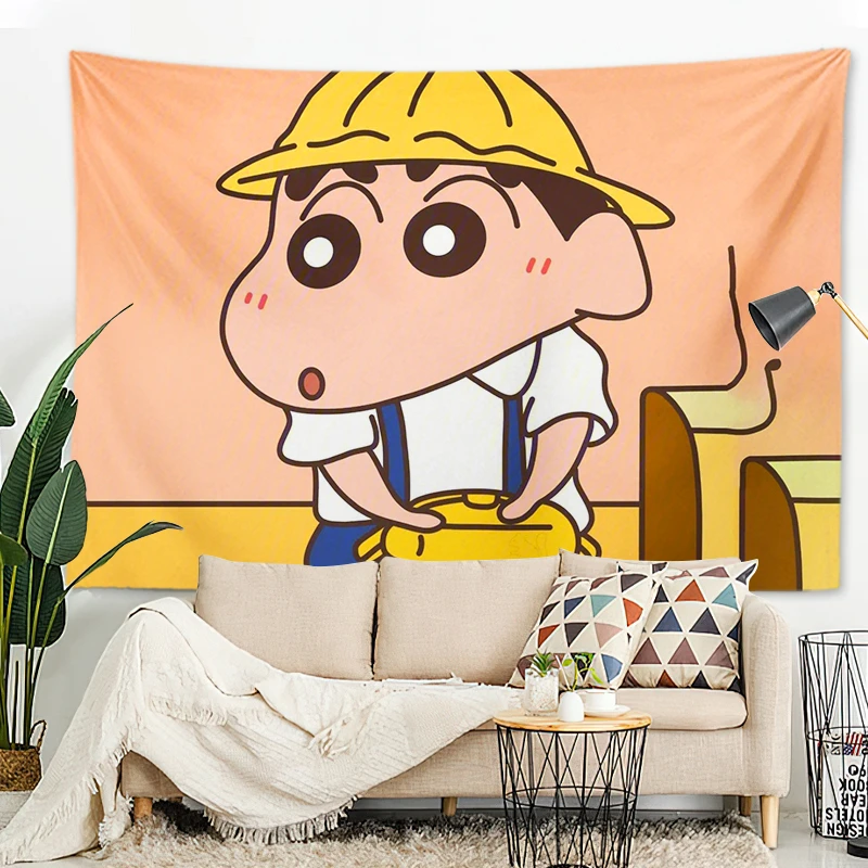 蜡笔小新动漫周边挂布背景布宿舍装饰布置背景布床头墙布卧室挂毯