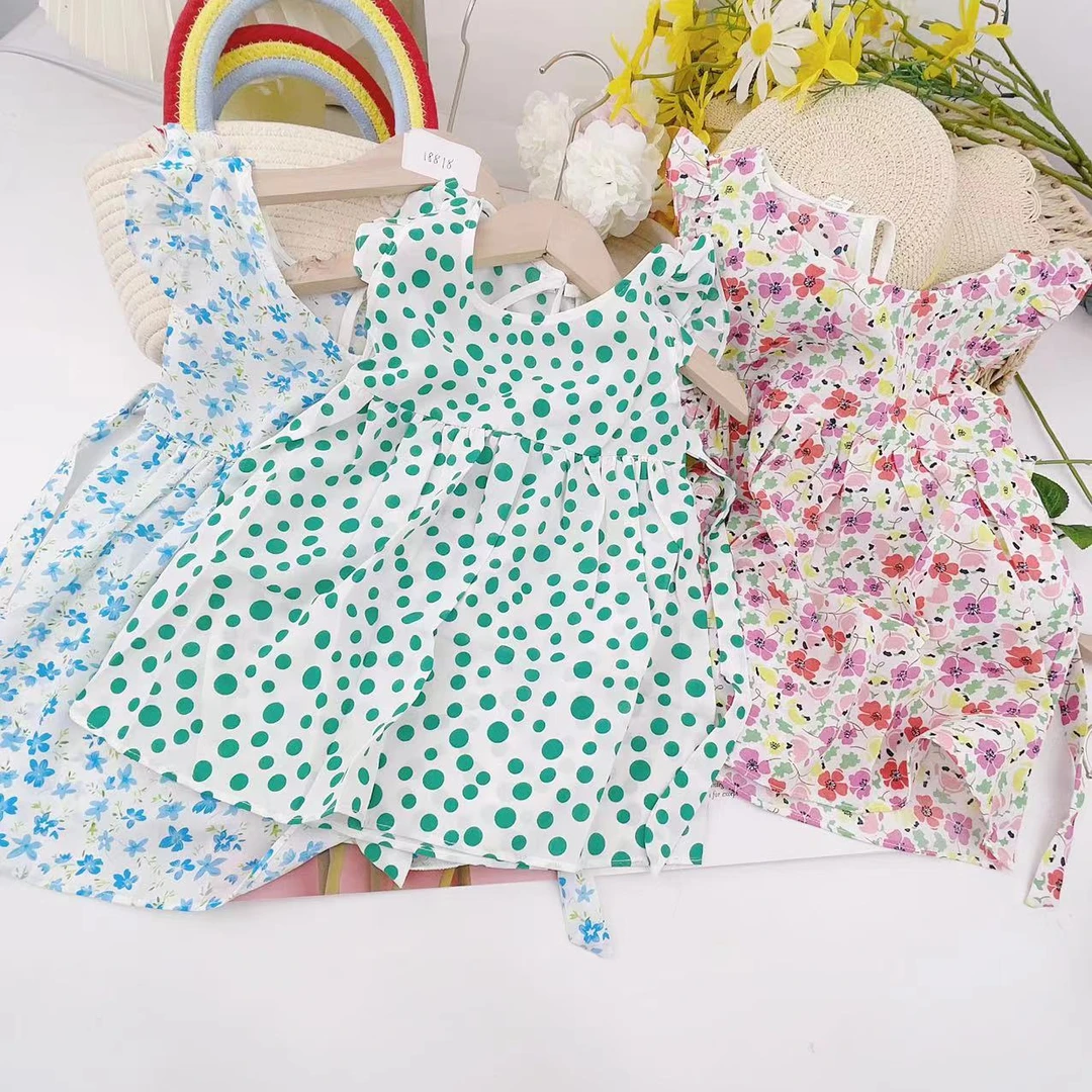 9072女童夏季碎花洋气女宝拼接小清新连衣裙