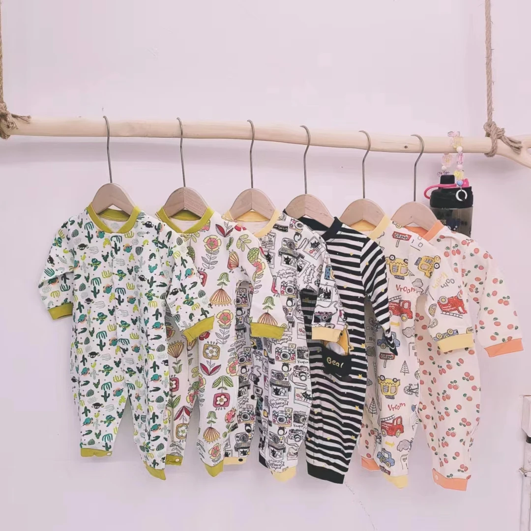 儿童幼儿宝宝春秋款卡通长袖印花满印家居服连身衣3051