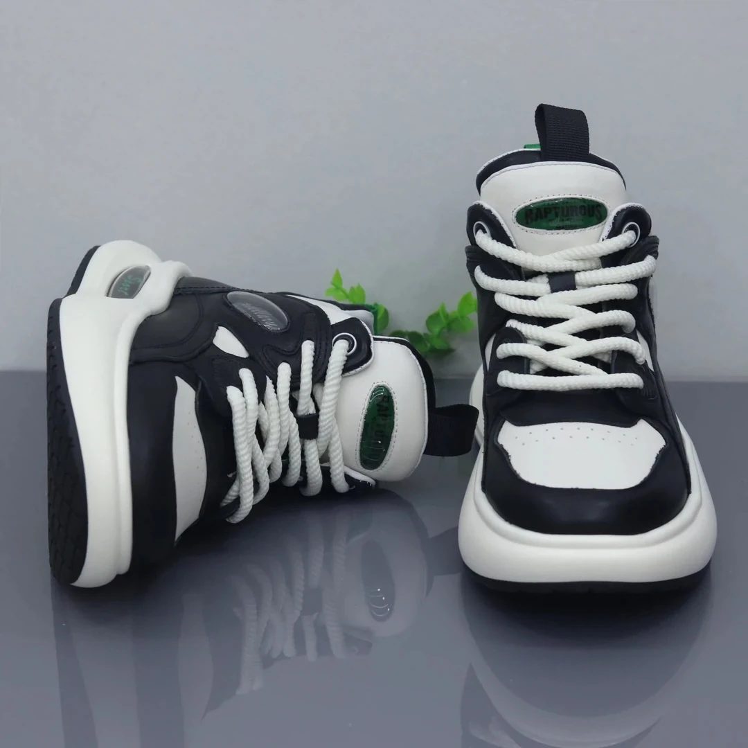 潮流高颜值老爹鞋男款真皮厚底增高轻便运动休闲鞋8105