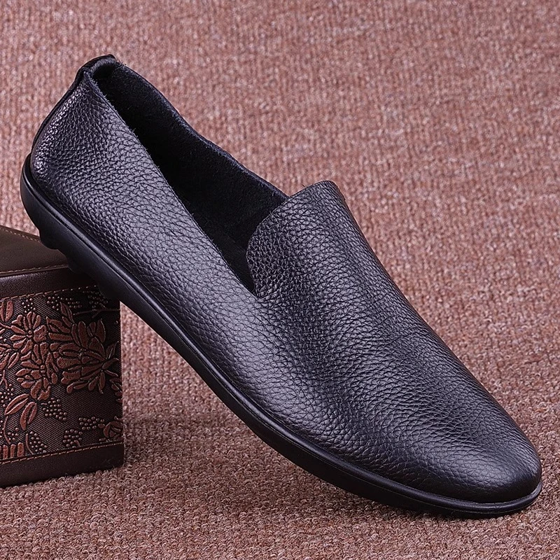 ECQO ACC男款豆豆鞋夏季乐福鞋男春季真皮豆豆鞋百搭透气舒适男款