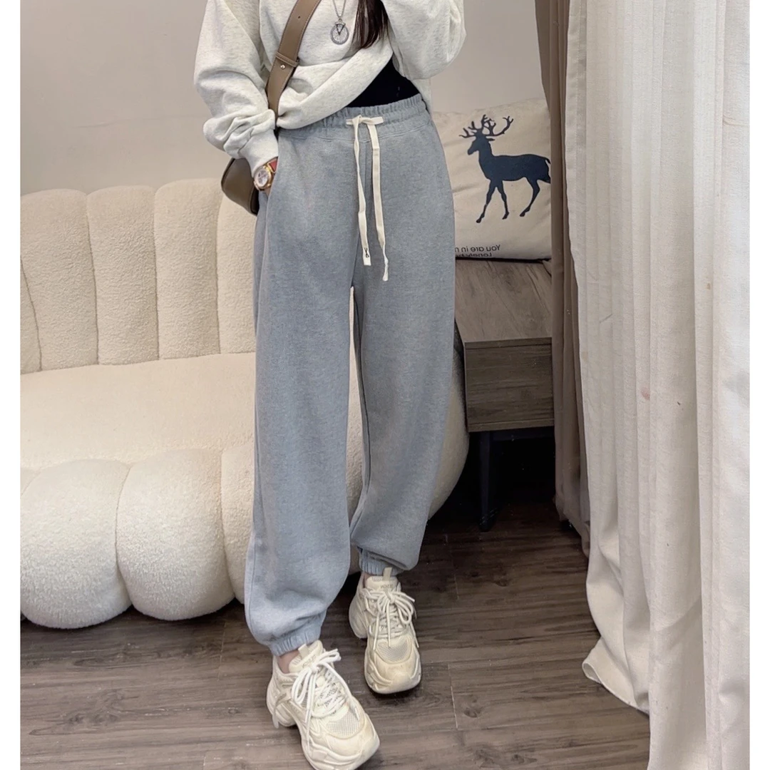 2024秋季新款女装显瘦百搭收口松紧腰大码女裤卫裤DYY1152