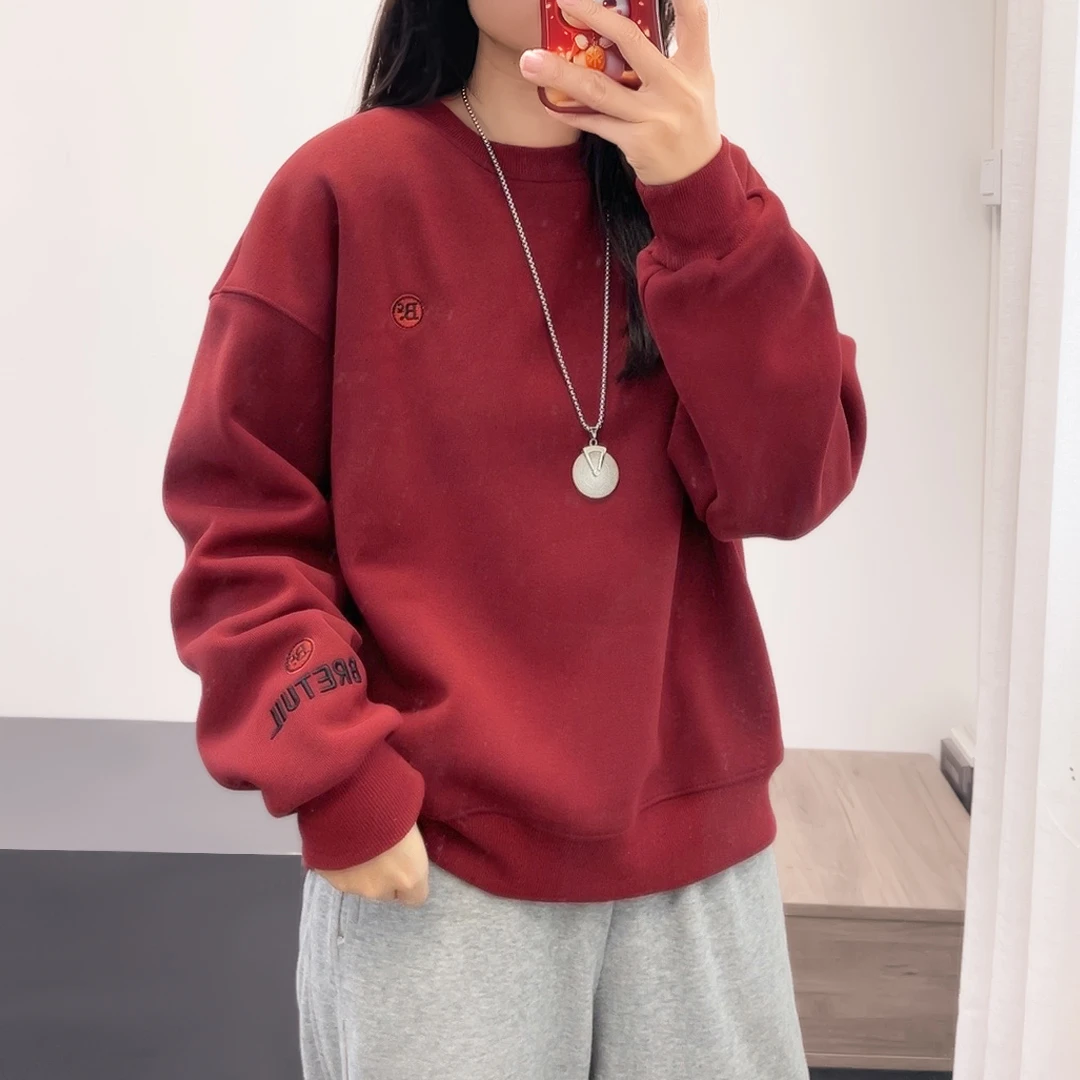S/H韩版休闲宽松字母刺绣长袖卫衣女春季新款DY3315