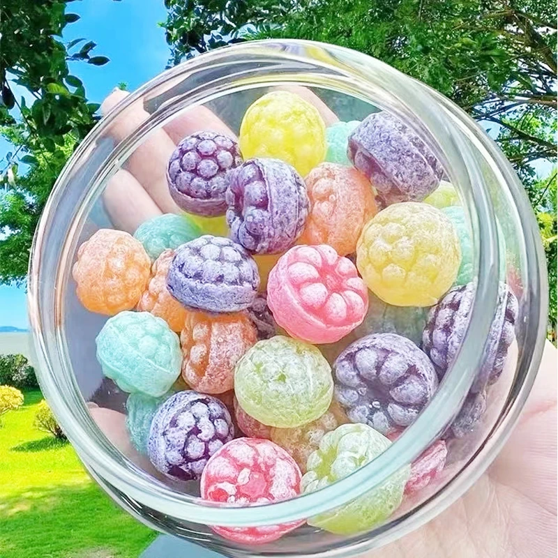 花瓣糖酸甜水果树莓型添加维C果味硬糖硬糖即食糖果口味高颜值